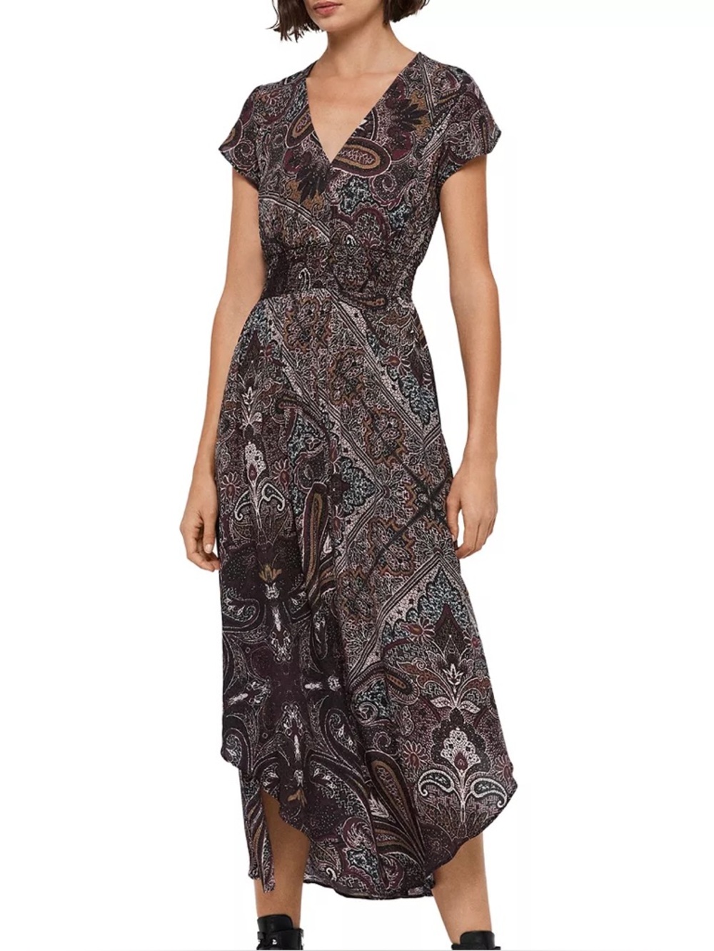All Saints Leila Paisley Midi Dress Size S - Picture 5 of 11